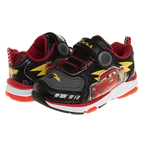 Disney Pixar Cars Boys Black/Red Lighted Sneaker (Toddler/Little Kid) - color: Red, size: 7 Toddler