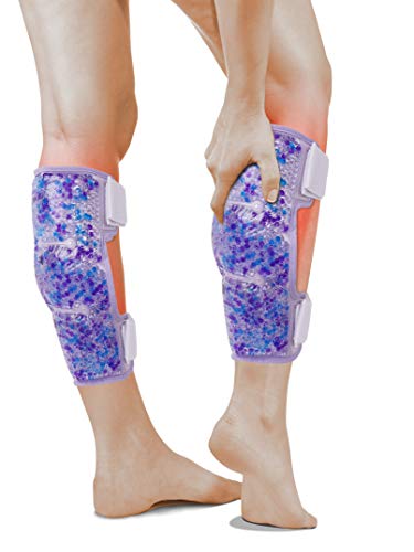 Hot Cold Shin and Calf Ice Packs by FOMI Care | 2 Pack | Leg Wrap for Swelling, Bruises, Sprains Pain Relief | Flexible Compress for Runners, Dancers, Yoga | Fabric Backing | Freezable, Microwavable