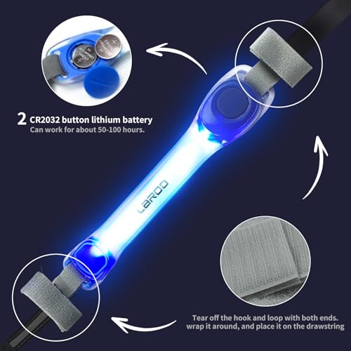 LaRoo LED Dog Safety Light Strip, Hook & Loop for Harness Collar Leash Blue - color: Blue