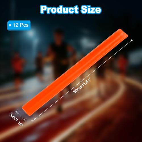 PATIKIL Reflective Slap Bands Snap Bracelet - color: Orange Red