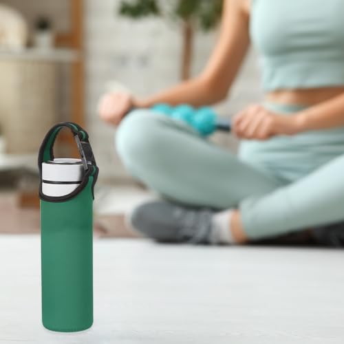 uxcell 2pcs Neoprene Water Bottle Sleeve, 15.5-20oz Insulated Water Glass Bottle Carrier Bag Collapsible Drink Bottle Sleeve Cover Holder with 2 Straps, Dark Green - color: Dark Green