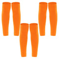 phnydreg 3 Pairs Leg Sleeve Shin Pre Cut Socks for Kids Youth Men Women Soccer Running Cycling - color: Orange