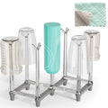 Marbrasse Retractable Cup Drying Rack, Drinking Glass and Sports Bottle Drainer Stand, Plastic Bag Dryer with Non-Slip Bottom for Kitchen Countertop - color: 1p