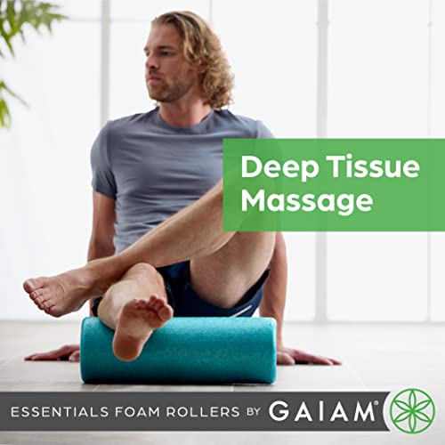 Gaiam Essentials Foam Roller, High Density Firm Deep Tissue Muscle Massager for Back Pain & Sore Muscles - color: 18-inch | Black