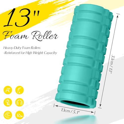 Foam Roller, Multi Density Patented Massage Roller for Deep Tissue - color: Aqua