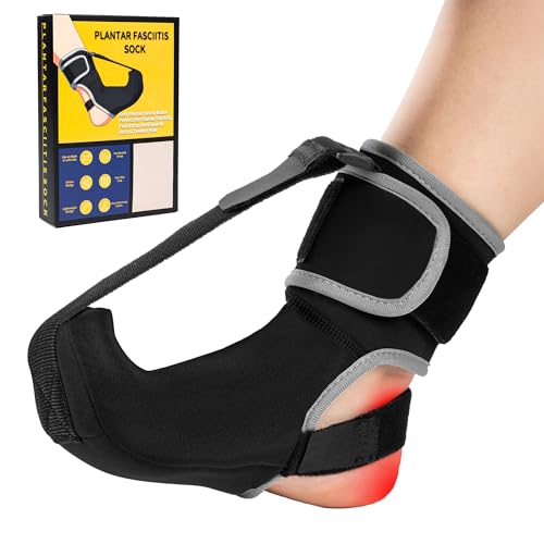 Plantar Fasciitis Night Splint Sock - Adjustable Planter Facetious Relief Brace for Women Men,Soft Plantar Fascia Boot for Sleeping,Support Relief Foot Drop Achilles Tendonitis Relief Day Night