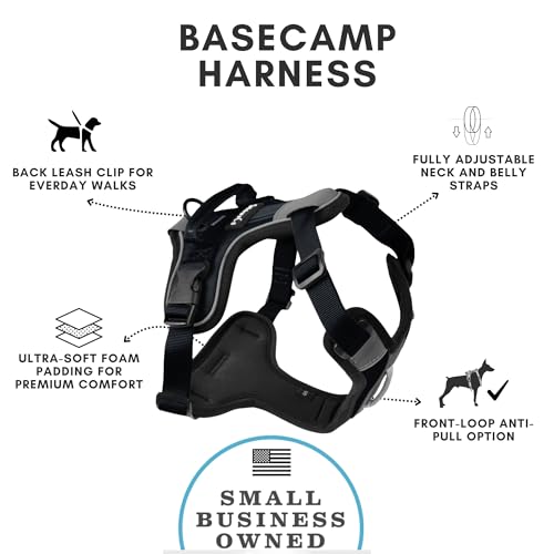 ShawnCo Basecamp Dog Harness, No-Pull Pet Vest (Midnight,S) - color: Midnight, size: S