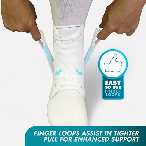 Med Spec ASO Speed Lacer Ankle Stabilizer Brace Sprain Support White XL - color: White, size: X-Large