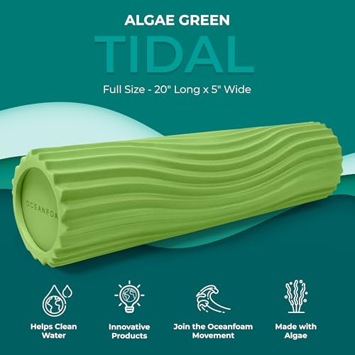 Oceanfoam Tidal Roller - Massage Foam Roller for Exercise (Algae Green) - color: Algae Green