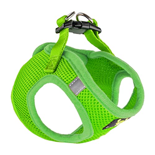EcoBark Teacup Dog Harness, Luxury Soft Step in Dog Vest, Green, XXXS - color: Green, size: XXXS- 2 to 3 lbs- Chest up to 10 in (Pack of 1)