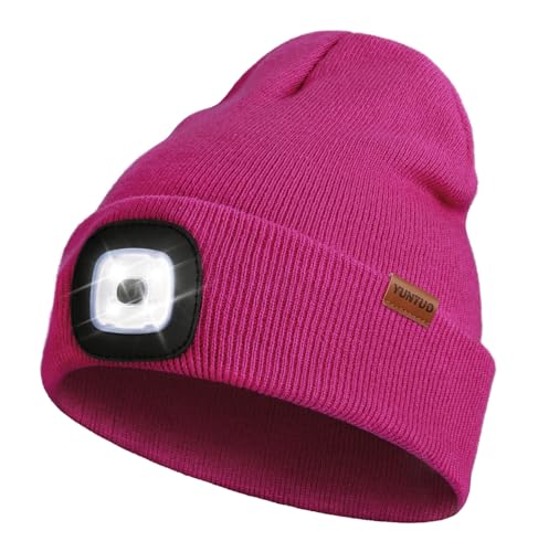 LED Beanie with The Light, Unisex Gifts for Men Dad Husband Him - color: Violetred