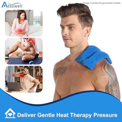 Atsuwell 6 x 11'' Microwave Heating Pad for Cramps & Joint Relief, Blue - style: 6 x 11-Blue