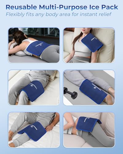 KingPavonini Soft Large Ice Packs for Injuries Reusable, 2 Packs, 11"x15" - style: Large (Pack of 2)