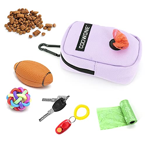 Small Treat Pouch with Dog Bags Dispenser, Portable Walking Bags, Purple - color: Purple