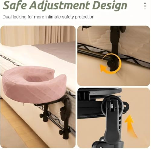 Massage Headrest for Bed, Head Holder & Face Cradle with Face Down Pillow - color: Pink, size: Full