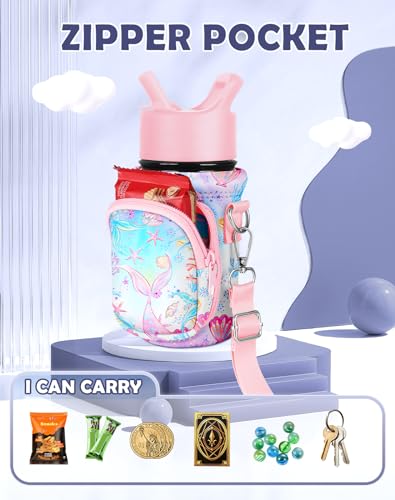 Miss Adola Kids Water Bottle Carrier, 10-18 Oz - color: Pink Fishtail