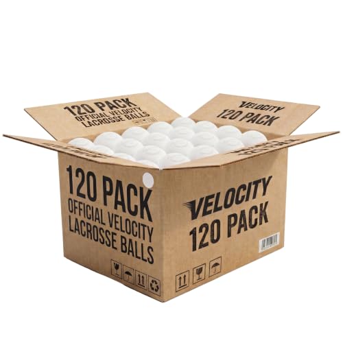 Velocity Lacrosse Balls - 1, 2, 3, 6, 12, 18, 24, 36, 60 and 120 Packs - for Practice, Official NFHS and College Approved Size - color: White, size: 120 Balls, style: Practice Ball