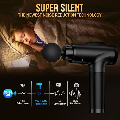 OLsky Massage Gun Deep Tissue 30 Speeds 9 Attachments Handheld (Black) - color: Black