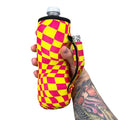 Drink Handlers 16oz-24oz Water Bottle and Soda Bottle Handler - Retro Checkerboard
