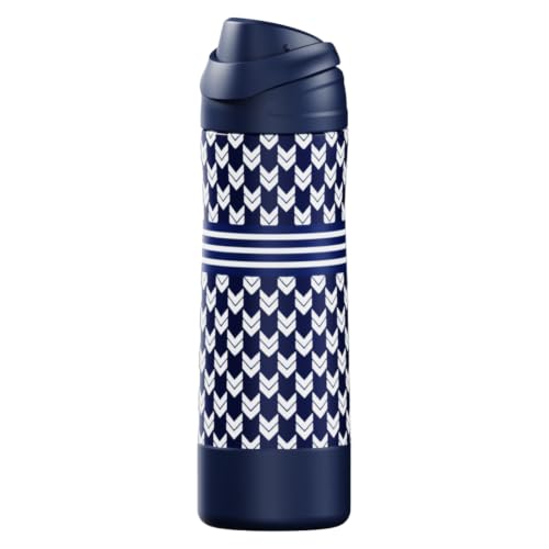 FJbottle Insulated Stainless Steel Sports Water Bottle with Handle - color: Navy Check, size: 24 Ounces
