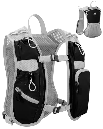 Running Vest for Women and Men, Hydration Running Backpack, Runners Vest, Hydration Vest, with Front Phone Holder, Adjustable Chest and Waist Strap - color: Black, size: Only Backpack