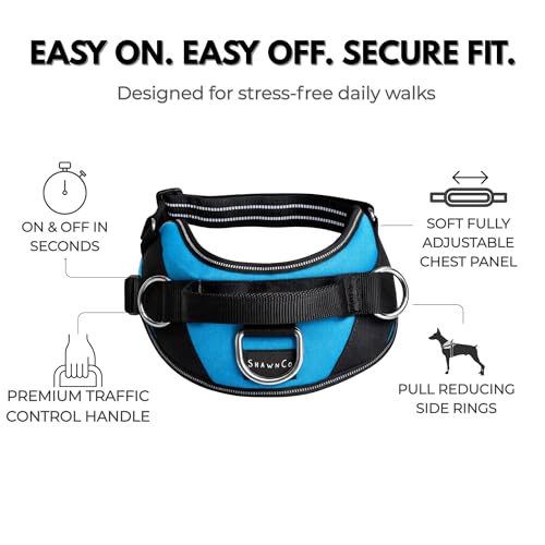 ShawnCo Essential Dog Harness, No-Pull Pet Vest (Oceanic Blue,XS) - color: Oceanic Blue, size: XS