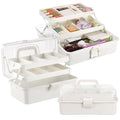 2 Pcs 13 Inch 3-Layer Tackle Box Organizer, Adjustable, White - color: White
