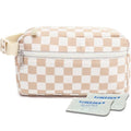 Fammart Freezable Snack Bag with Removable Ice Packs, Small Insulated Lunch Bag Mini Cooler, Leakproof Reusable Snack Lunch Box with Buckle Handle for Work, Travel, Office - Checkered Khaki - color: with Ice Packs - Checkered Khaki