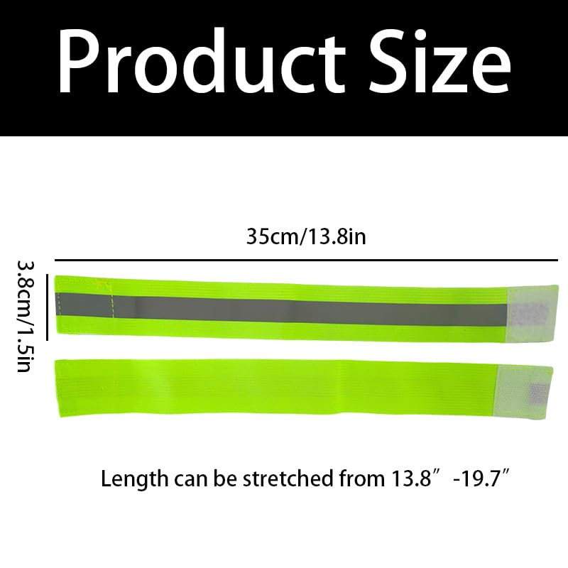 4 Pack High Visibility Reflective Bands, Adjustable Elastic Safety Straps for Arm, Wrist, Ankle & Leg Ideal Reflective Gear for Night Running, Walking, Cycling & Outdoor Activities