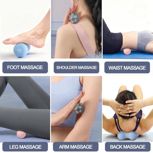 Silicone 3-Piece Massage Ball Set for Trigger Point Therapy - style: Peanut Silicone Massage Ball Set