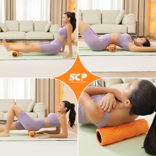 SUBCULTUREPICK Foam Roller Muscle Massage Roller for Back Pain & Stretching - color: Orange