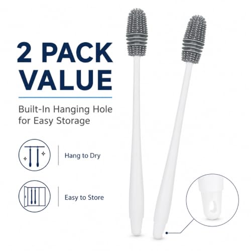 2 Pack Bottle Brushes - color: White