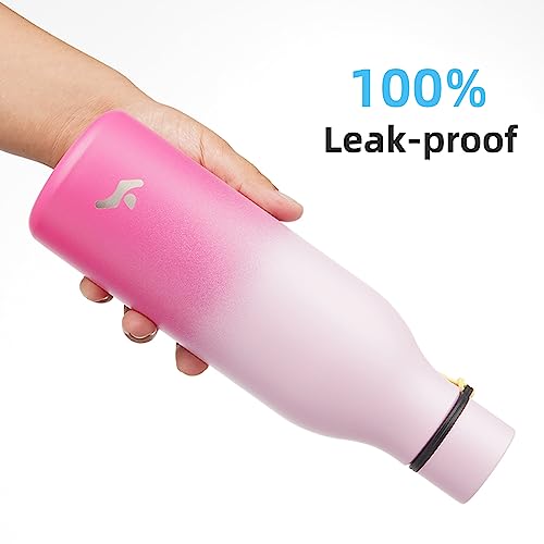 Konokyo 20 oz Tumbler with Handle and Straw, Insulated Travel Mug - color: Cherry, size: 18 Ounces