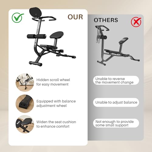 Full Body Stretching Bench, Seated Posture Back Traction Device for Lower Back Pain Relief, Spinal Traction, Sitting Stretching Tool for Home Gym and Office