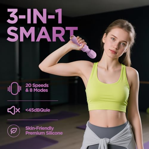 Personal Massager - 4H Max Runtime & Ultra-Quiet - Waterproof - 20 Modes 8 Speeds for Deep Tissue Back Massage, Post-Workout Recovery and Neck Muscle Relaxation(LX-Purple) - color: Lx-purple