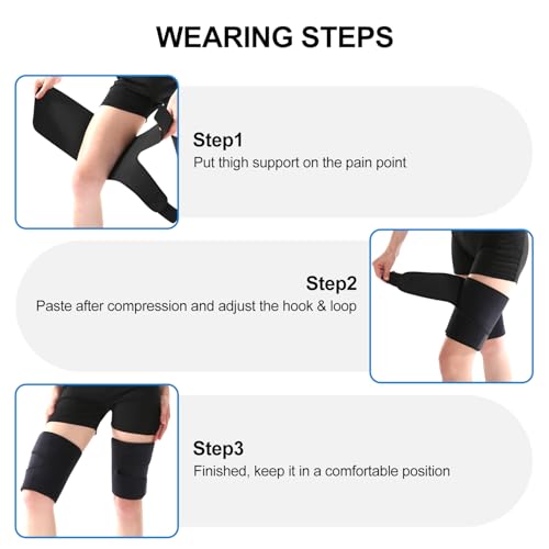 supregear Thigh Wrap Support, Hamstring Quad Wrap, L - color: Black + Blue, size: L