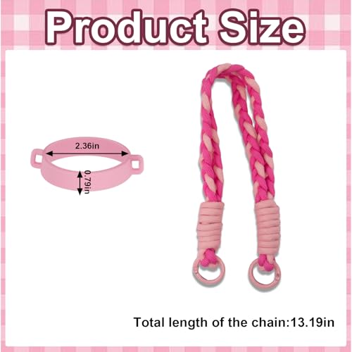 ALIBBON Water Bottle Handle Strap Compatible with 8-40oz Owala Stanley HydroJug Tumbler Owala Accessories Stanley Cup Accessories - color: Pink, style: Braided