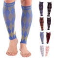 Doc Miller Calf Compression Sleeves 20-30 mmHg for Men & Women, Argyle - color: Yellow.blue, size: Small