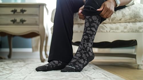 Dr. Scholl's Women's Graduated Compression Knee High Socks - color: Black Paisley (1 Pair), size: 4-10