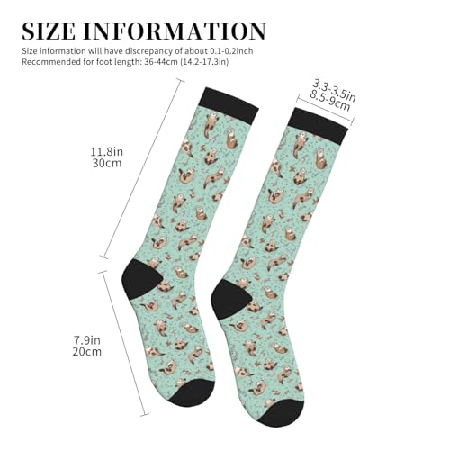Compression Socks Women Knee High Support Circulation Stockings for Running Cycling Flying - color: Otter