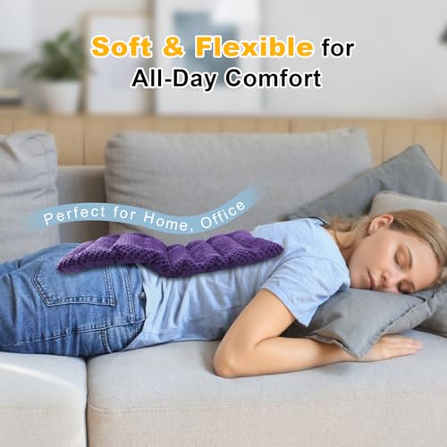Microwave Heating Pad 16x7 inches Microwavable Heat Pack for Muscle Pain Relief Moist Rice Clay Bean Bag Pack Heat Therapy for Shoulders, Lower Back, Abdomen Cramps Hot Cold Compress Reusable 1.8 LBS - color: Purple