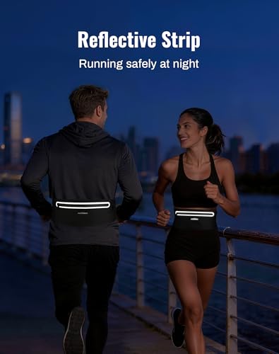 Running Belt for Women & Men-Ultra Light Slim Running Belts - color: Black