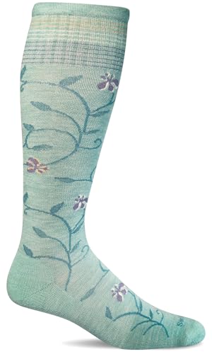 Sockwell Women's Full Sun Moderate Graduated Compression Sock Wide Calf Fit - color: Air, size: Medium-Large Wide Calf
