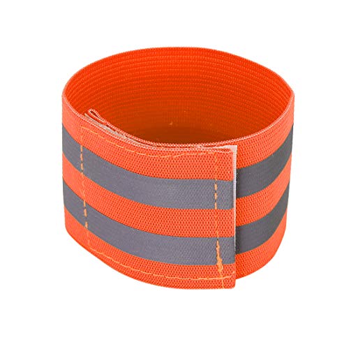 X AUTOHAUX 4 Pcs Reflective Bands for Wrist High Visibility Night Safety Cycling Riding Reflector Tape Straps Bracelet - color: Orange