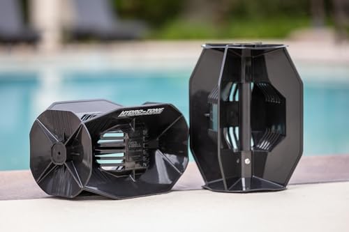 Aquastrength Hydro-Tone Total Body Pool Exercise System, Isokinetic Functional Water Weights, Bells 12" x 7.5", Fins 6.5" x 2.5", Quick Start Guide Included - color: Black