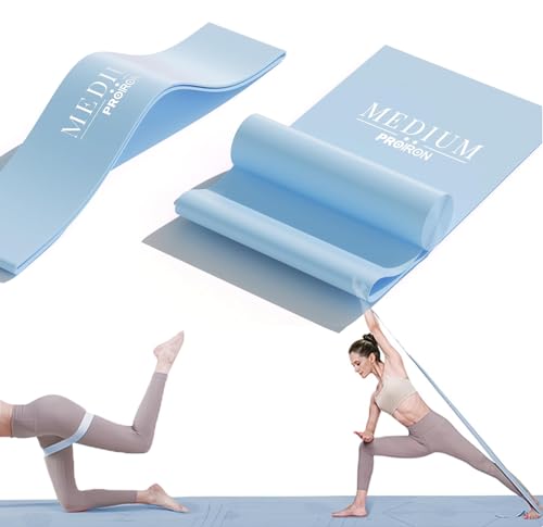 PROIRON Latex Resistance Bands Set 2-in-1, 6.6FT/4.9FT, for Pilates, Rehab - color: Blue/6.6FT+2FT/Medium