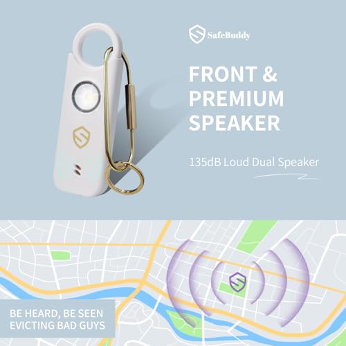 Personal Alarm for Women, Men, Kids, Elderly, Self Defense - Designed by Women 140DB Extra Speakers Alarm with Strobe Light, Rechargeable, Safety Alarms and Premium Keychain (Aqua Blue) - color: Aqua Blue