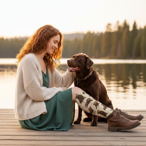 Cute Dog Compression Socks Women Men, Dog Lover Gift - color: Chocolate Lab