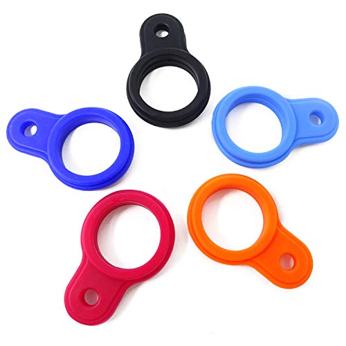 Honbay 5PCS Silicone Water Bottle Carrier Water Bottler Holder with Metal Keychain Clip Ring for Outdoor Activities or Daily Use