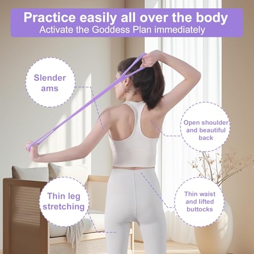 Figure 8 Fitness Resistance Bands with Handles for Working Out - color: Purple